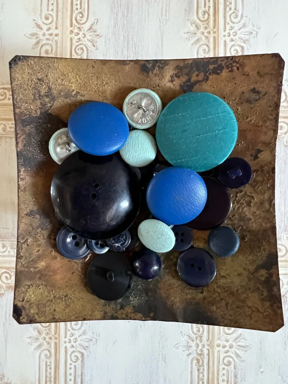Small Button Lot Rescued Blue Buttons Shank 2 Hole 4 Hole